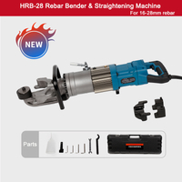 16-28mm 휴대용 철근 벤더 및 곧게 펴는 기계 1250W HRB-28